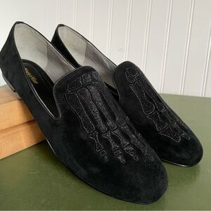 NWT Mara & Mine JEM Skull Loafers in Black Suede